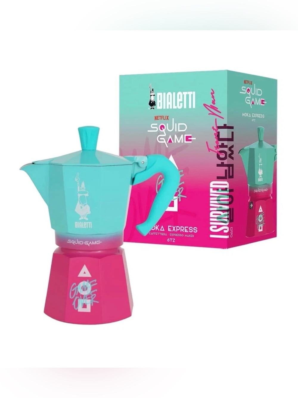 BIALETTI Moka Express Squid Game Edition 6-Cup Stovetop Espresso Coffee Maker